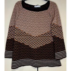 KAOS Made In Italy Womens Sweater Medium Metallic Threading W Bow Back Tie